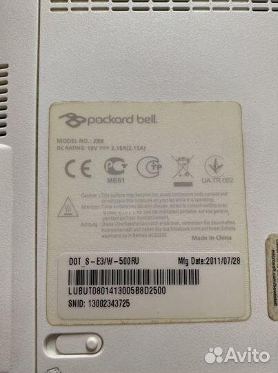 Нетбук packard bell dot s (ze6)