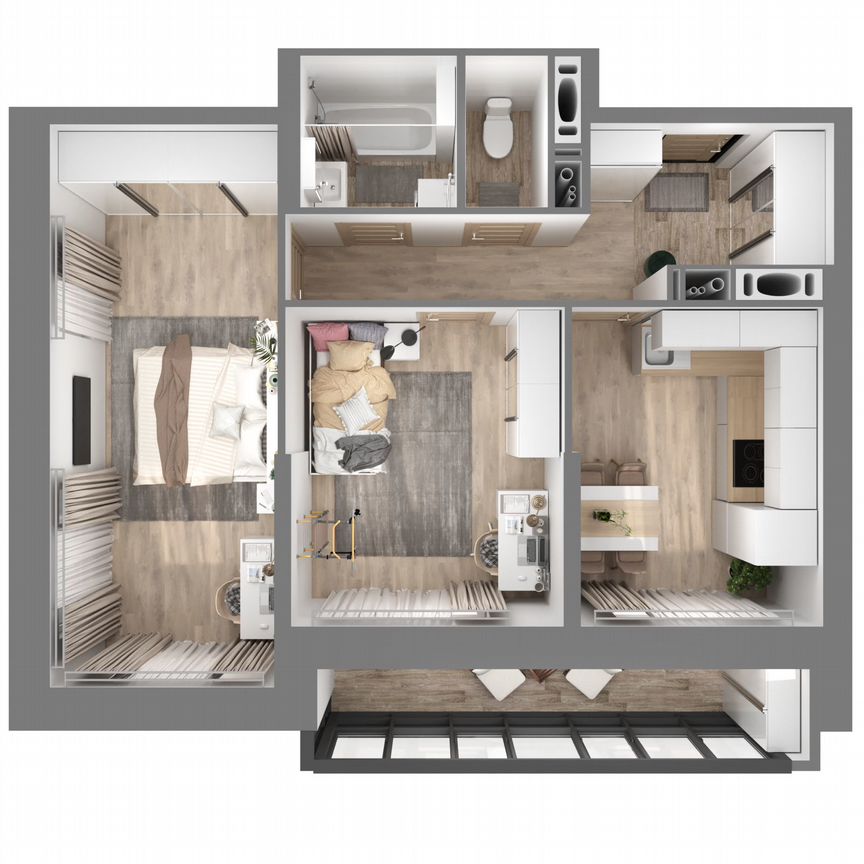 2-к. квартира, 52,4 м², 1/23 эт.