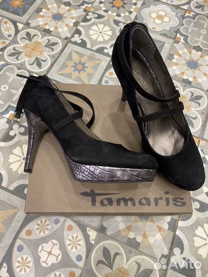 Туфли натуральная кожа замша Tamaris 39 размер