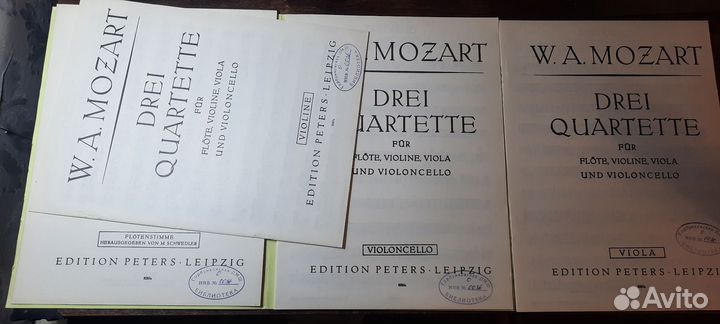 Моцарт Три квартета для флейты, скрипки, альта и в
