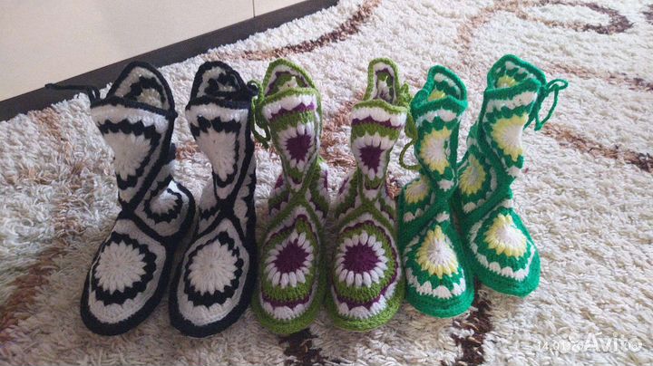 Сапожки вязанные