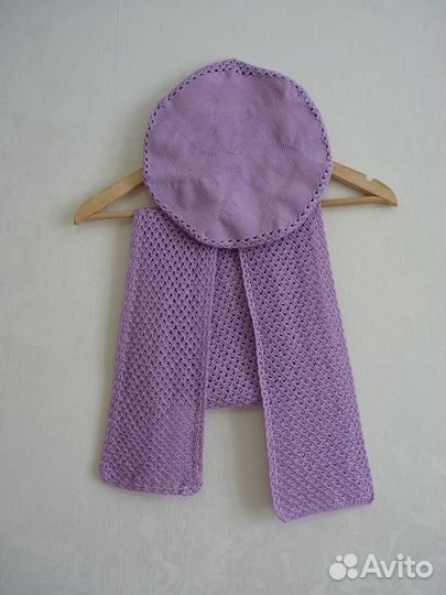 Красивый комплект ручной работы (берет и шарфик)