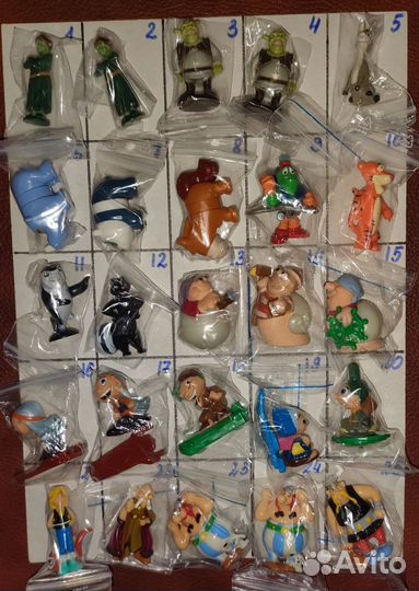 Игрушки из Киндер сюрпризов, чупа-чупс и другие