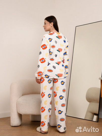Новая Пижама женская, домашний костюм теплый