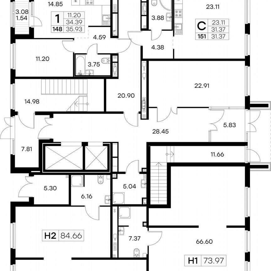 Квартира-студия, 31,4 м², 1/15 эт.