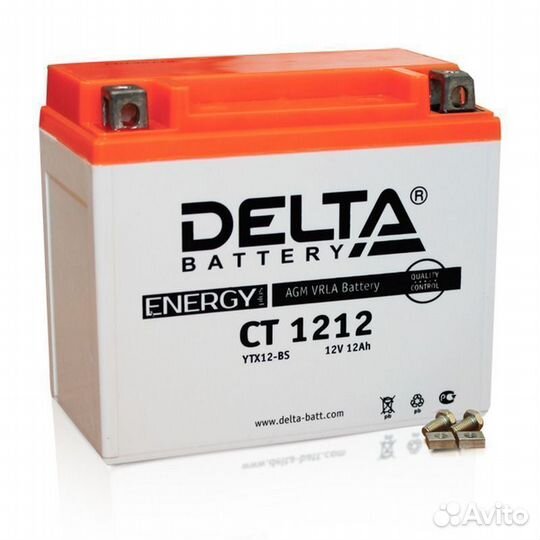 Аккумулятор для мотоцикла 12 Ач Delta CT 1212
