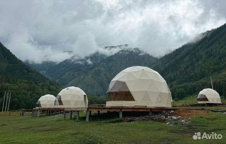Глэмпинг, всесезонный шатер диаметр 6м