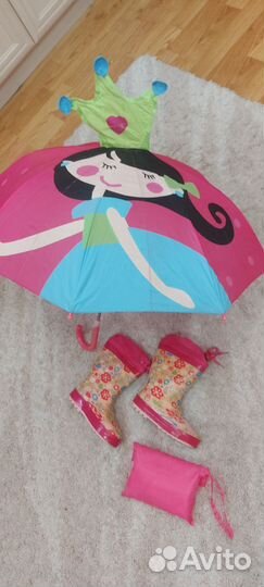 Дождевик 96-98,сапоги резиновые 26,зонт