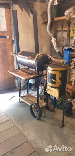 Мангал с печью под казан