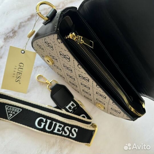 Сумка женская Guess седло серого цвета