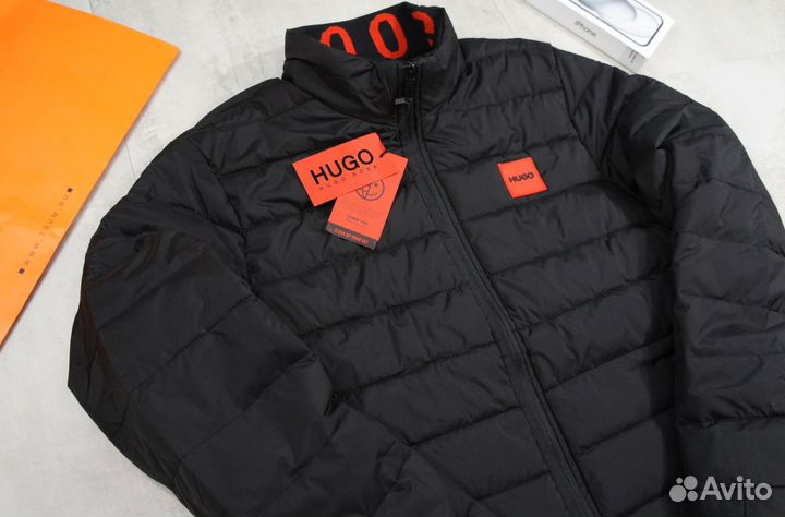 Мужская осенняя куртка Hugo Boss чёрная