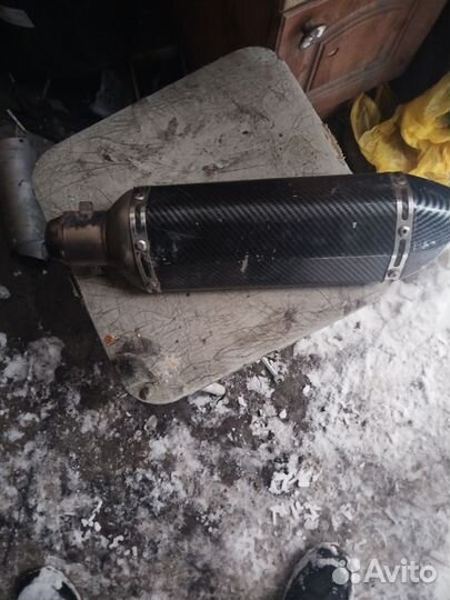 Глушитель прямоточный мото акрапович