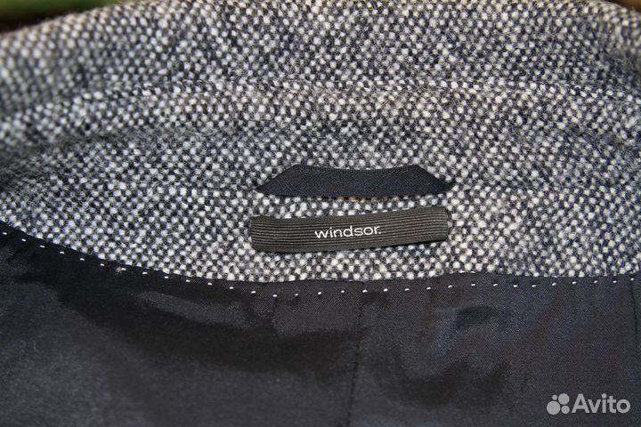 L пальто винтаж твид Windsor 50-шерсть 50-альпака