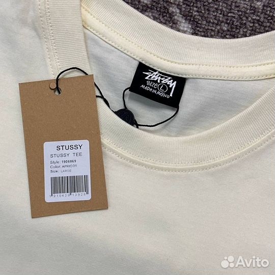 Футболка Stussy Diced out tee бежевая кубики ориги