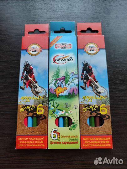 Цветные карандаши 6 цветов