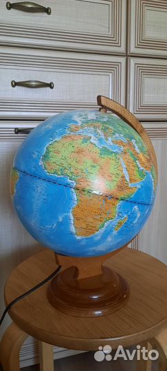 Глобус Земли физический с LED-подсветкой