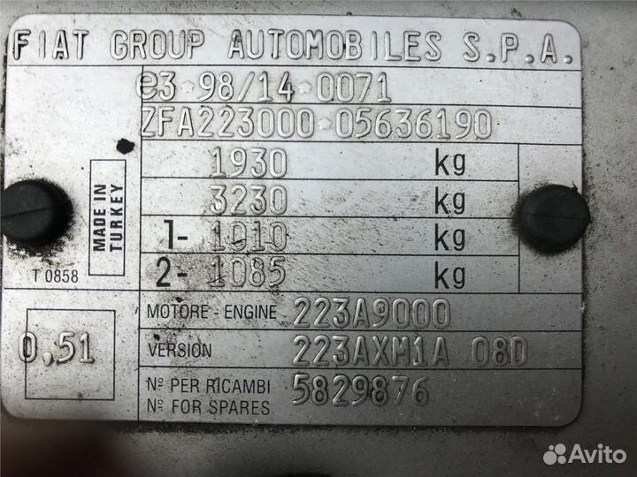 Разбор на запчасти Fiat Doblo