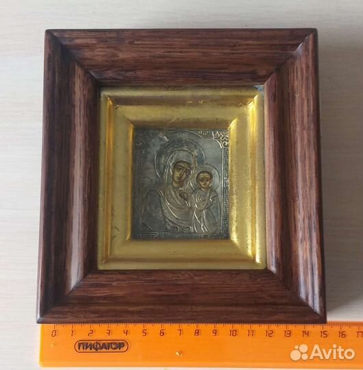 Икона Казанская оклад серебро 84