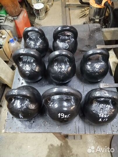 Гири 16кг.1пуд и 19кг