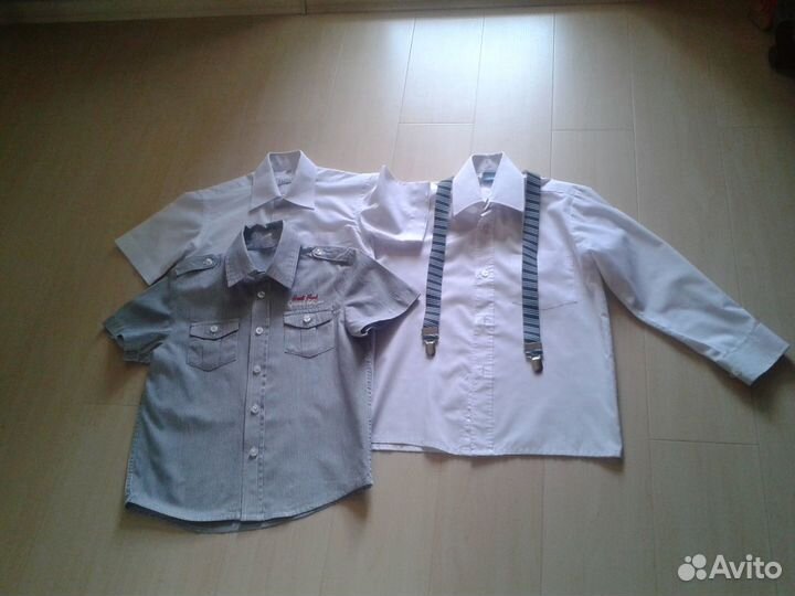 Рубашки, подтяжки для д/с и школы б/у в отл.сост