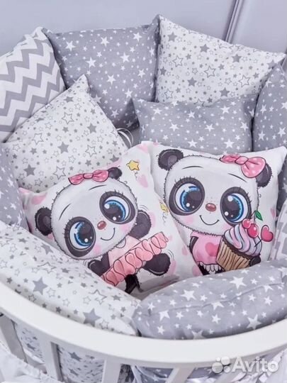 Бортики в кроватку для девочки