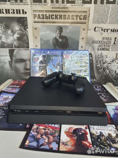 Playstation 4 slim 1 тб + Гарантия + Игра на выбор