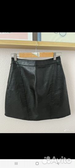 Юбки экокожа zara джинсовые