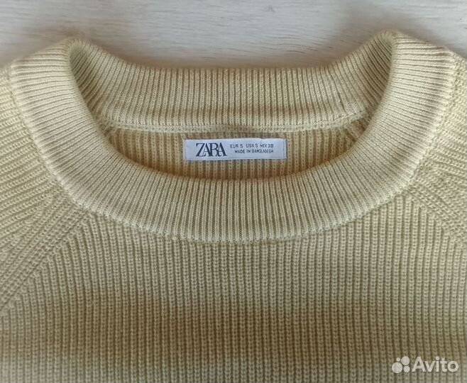 Джемпер Zara новый, хлопок/cotton, цвет салатовый