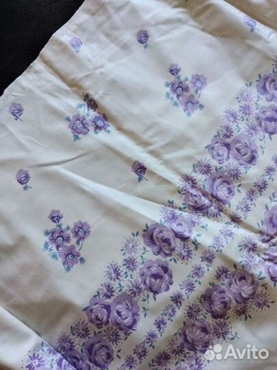 Лен,хлопок.370х150см.СССР.Простынь, скатерть.Винта