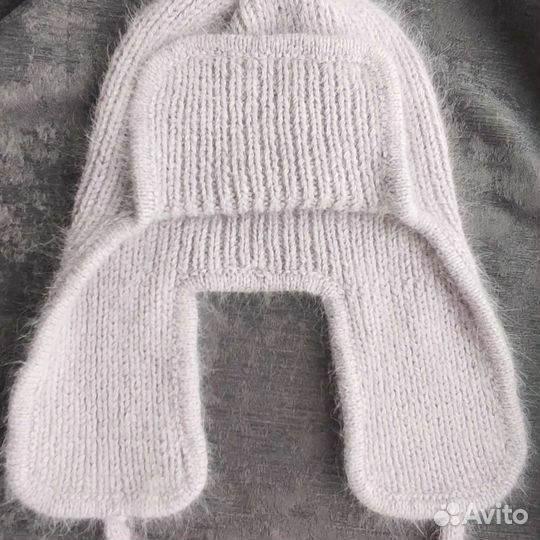 Шапка ушанка женская вязаная