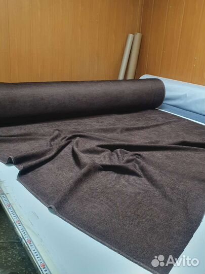 Ткань мебельная рогожка коричневая