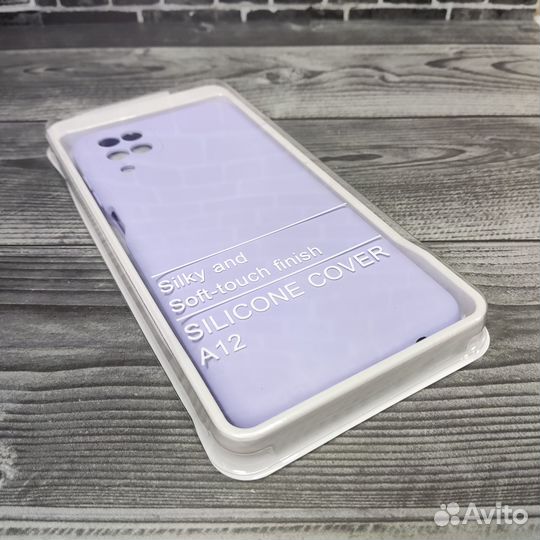 Чехол для samsung A12 Silicone Cover сиреневый