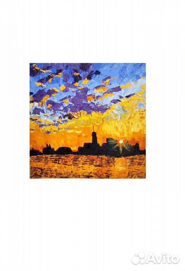 Картина маслом Пейзаж Закат