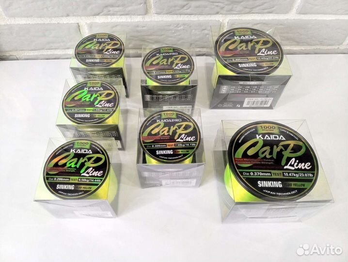 Леска Kaida Carp Line neon yellow