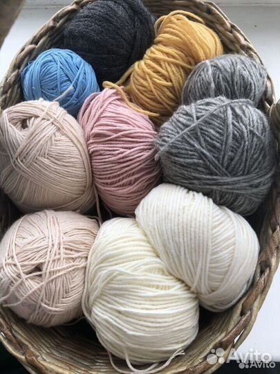 Пряжа нитки для вязания хлопок шерсть меринос