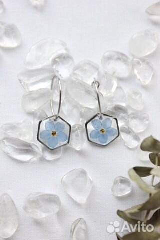 Серьги из эпоксидной смолы ручной работы