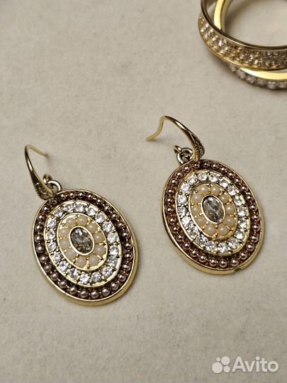 Серьги Carolee, браслет жемчуг, кольцо