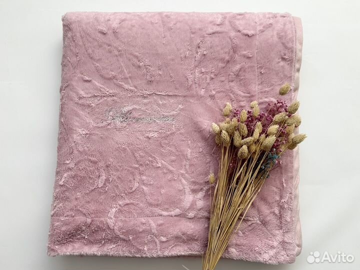 Плед покрывало 200 220 розовый