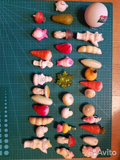 Елочные игрушки СССР пенопласт, пластик