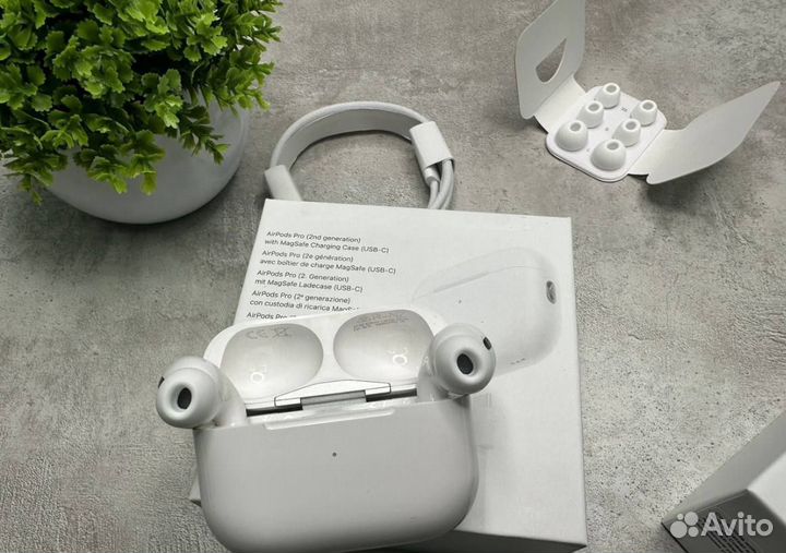 Airpods pro 2 с шумоподавлением type-c подарок