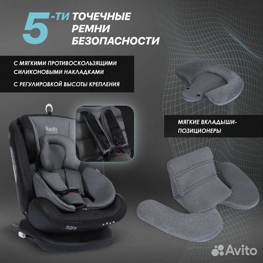 Автокресло Nuovita Maczione N0123i-1L Серый