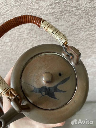 Чайник китайский на ручке старинный из керамики