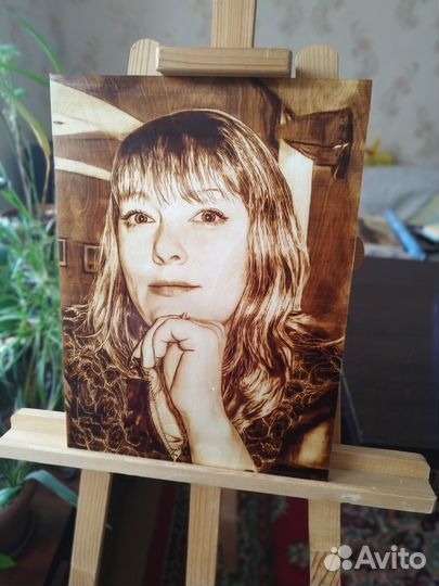 Выжигание портретов по фотографии Подарок