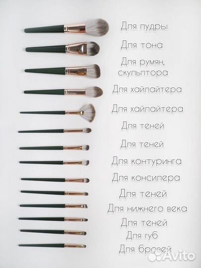 Набор кистей для макияжа в чехле, отличный подарок