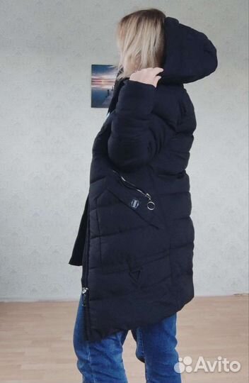 Пуховик зимний женский чёрный