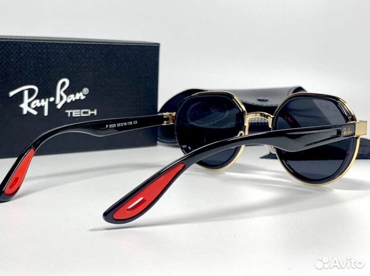 Очки Ray Ban Ferrari золотые