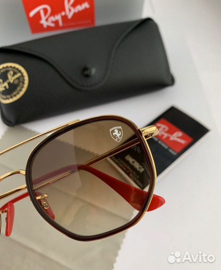 Очки ray ban Hexagonal ferrari коричневые
