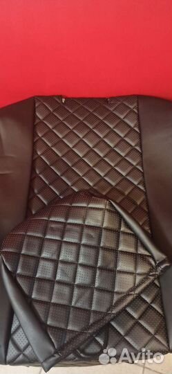 Чехлы Хендай Солярис с 2011-16г экокожа ромб черны