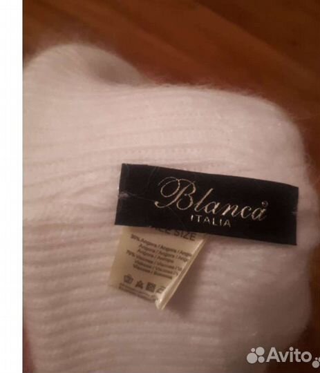 Шапка женская белая и бежевая Италия