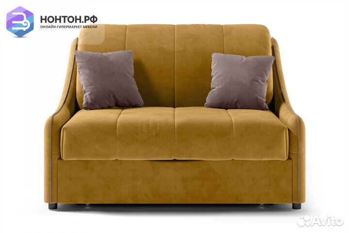 Диван аккордеон Эско горчичный / коричневый